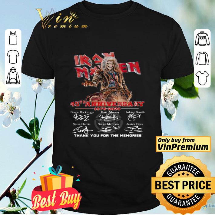 Iron Maiden 45th Anniversary 1975 2020 Thank You For The Memories Signatures shirt