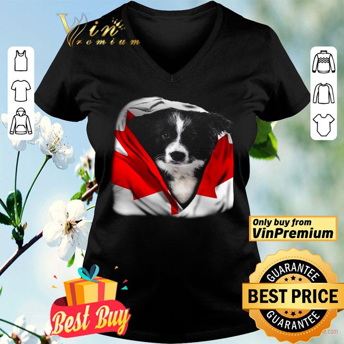 Border Collie Cape Canada Flag shirt