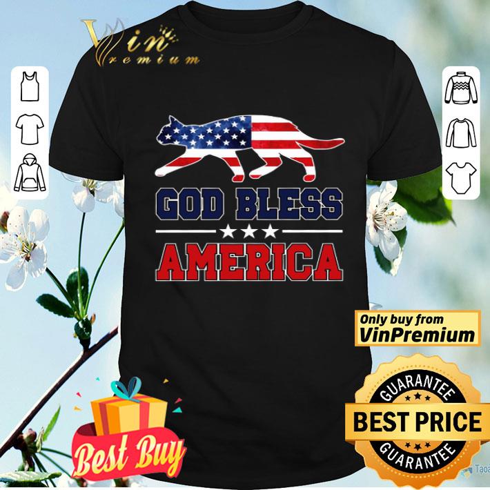 Cat American Flag God Bless America shirt