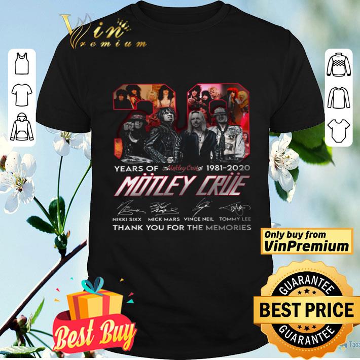 39 Year Of Motley Crue 1981 2020 Signature Thank You For The Memories shirt