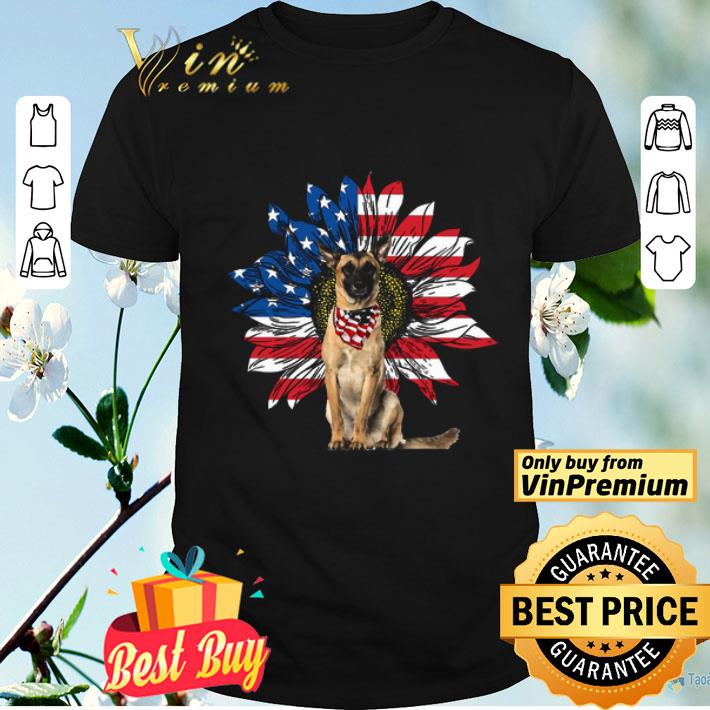 Belgian Malinois Sunflowers American Flag shirt