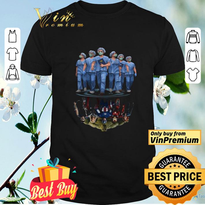Nurse shadow superhero Marvel reflections in the Mirror water shirt
