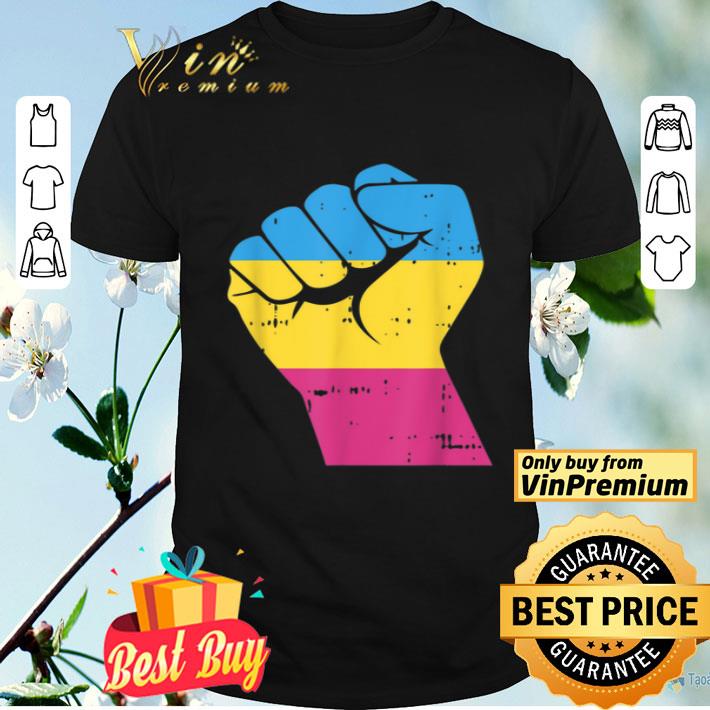 LGBT Resist Fist Vintage Hand Pansexual Flag Color Gift shirt