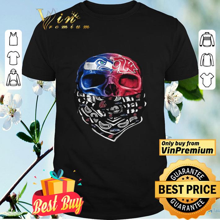 Skull seattle seahawks and washington state cougars heart it’s in my dna shirt
