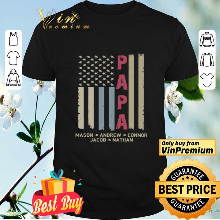 Papa Mason Andrew Connor Jacob Nathan USA flag shirt
