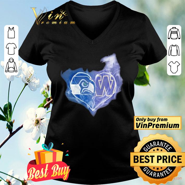 Seattle seahawks and winnipeg blue bombers heart shirt