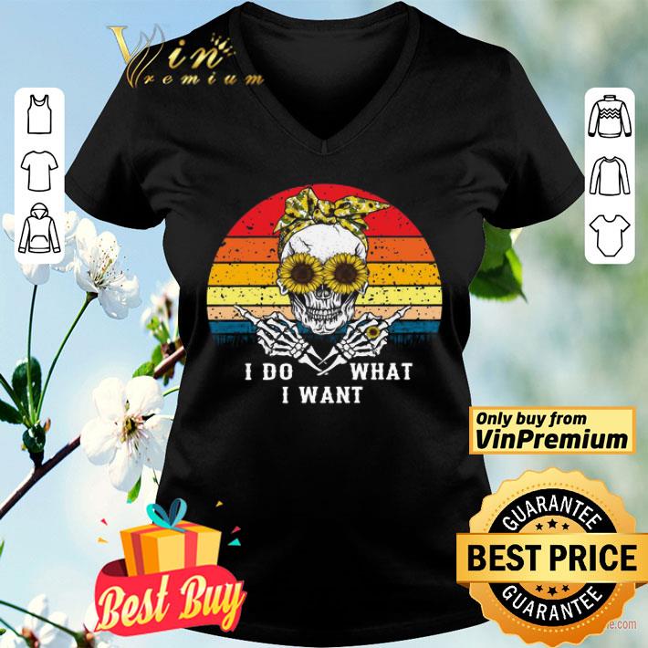 Skull Sunflowers bandana I do what I want vintage shirt