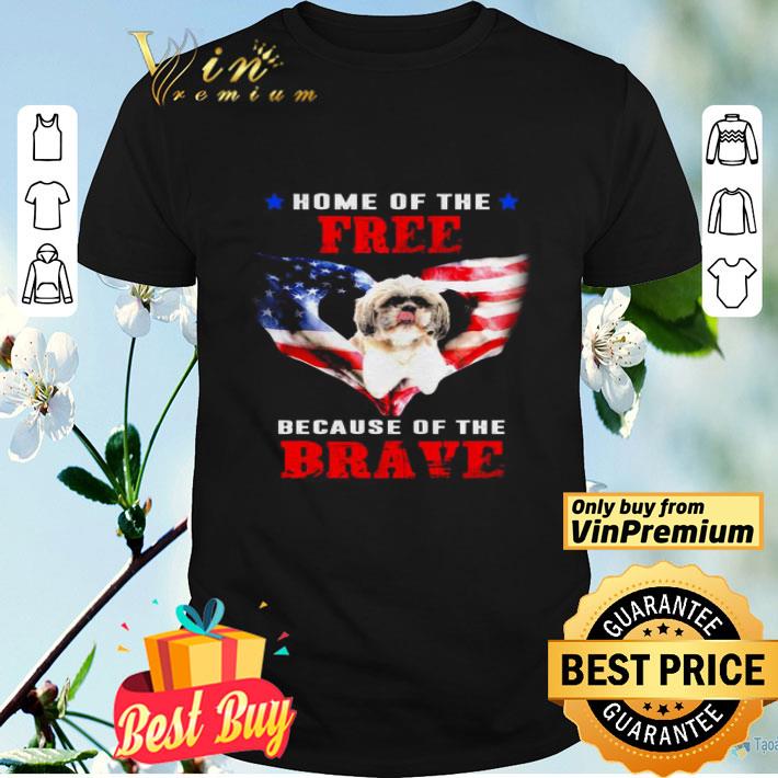 Dog America Flag Home Of The Free Because Of The Brave shirt