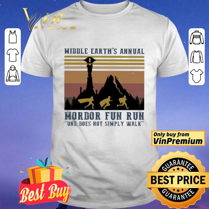 Middle earth’s annual mordor fun run One does not simply walk vintage shirt