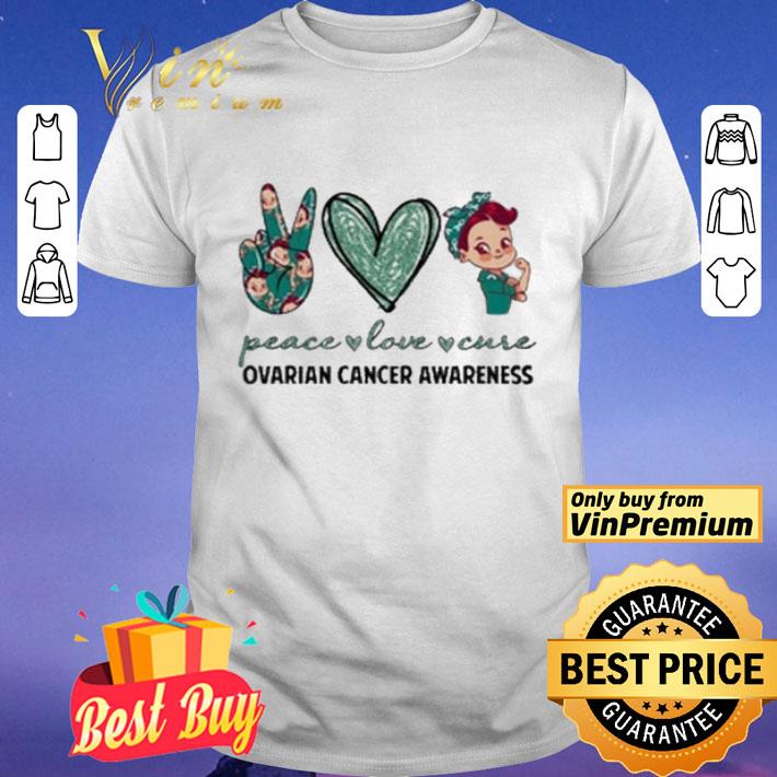 Peace Love Cure ovarian cancer awareness diamond shirt