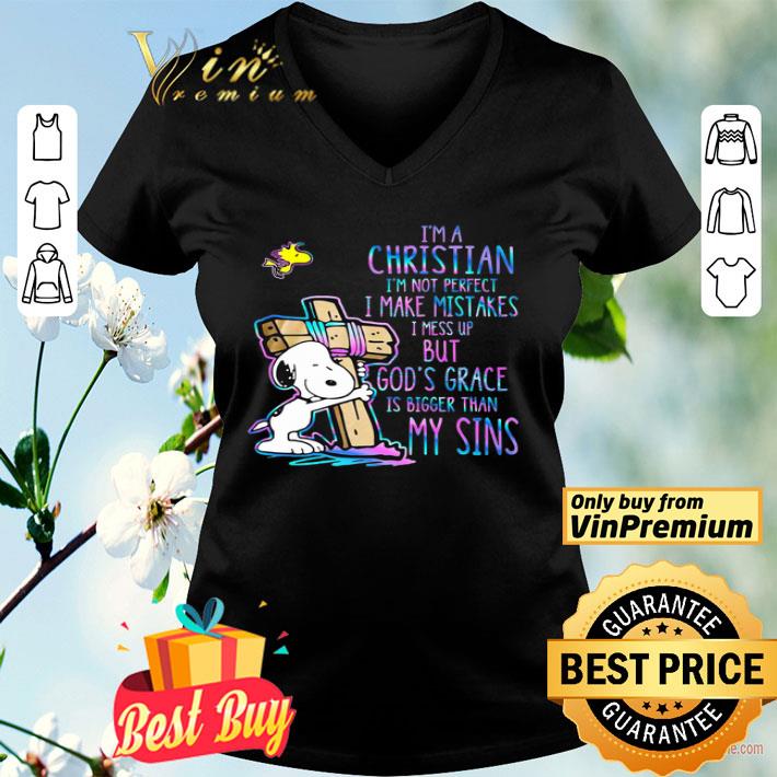 Snoopy Cross I'm A Christian I'm Not Perfect I Make Mistakes I Mess Up shirt