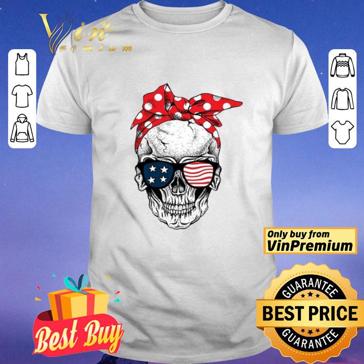 Skull Bandana Sunglass American flag shirt