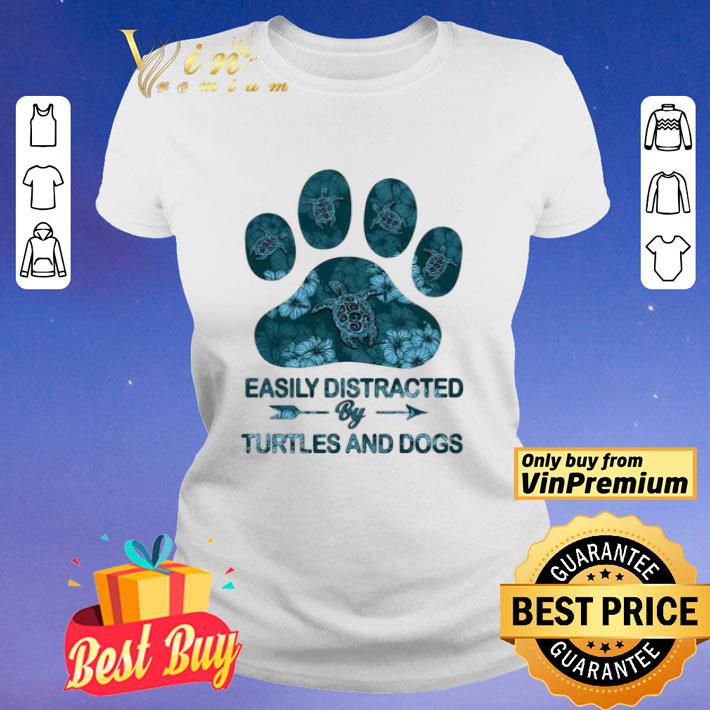 Easily Distracted By Turtles And Dogs Footprints shirt