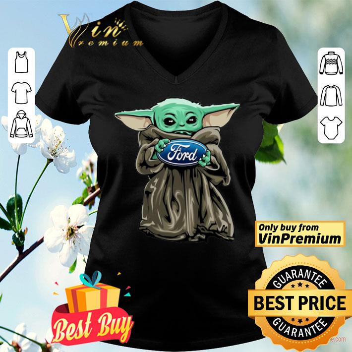 Baby Yoda hug Ford logo shirt