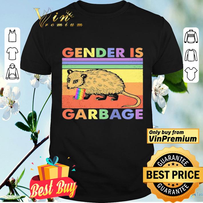 GENDER IS GARBAGE OPOSSUM LGBT VINTAGE RETRO shirt