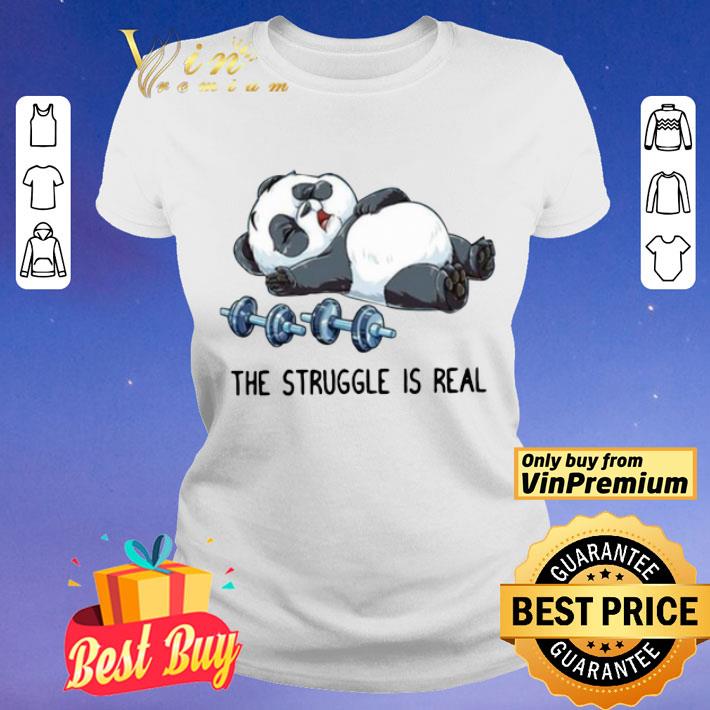 Panda The Struggle Is Real Bear Deadlift Funny Gym shirt
