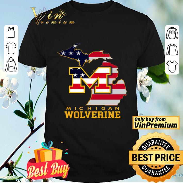 Michigan Wolverine Flag To Map shirt