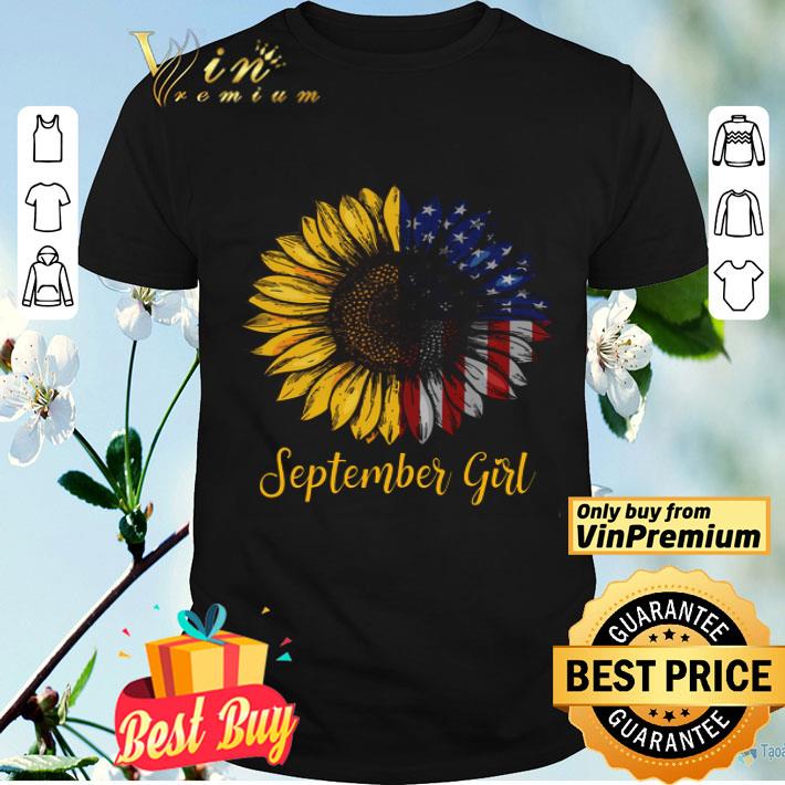 Sunflower American Flag September Girl shirt