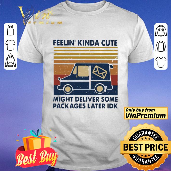 Feelin Kinda Cute Might Deliver Some Packages Later Idk Vintage shirt