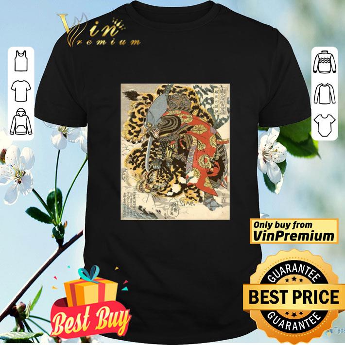 Japanese Samurai General Fighting Tiger Artwork shirt