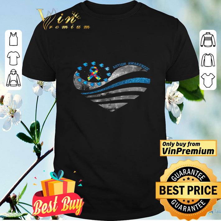 Autism Awareness Heart Thin Blue Line shirt
