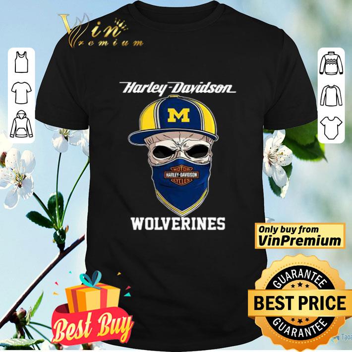 Skull Harley Davision wear a hat Wolveringes shirt