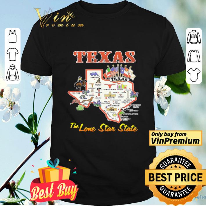 Texas The Lone Star State Map 4th of july independence day shirt