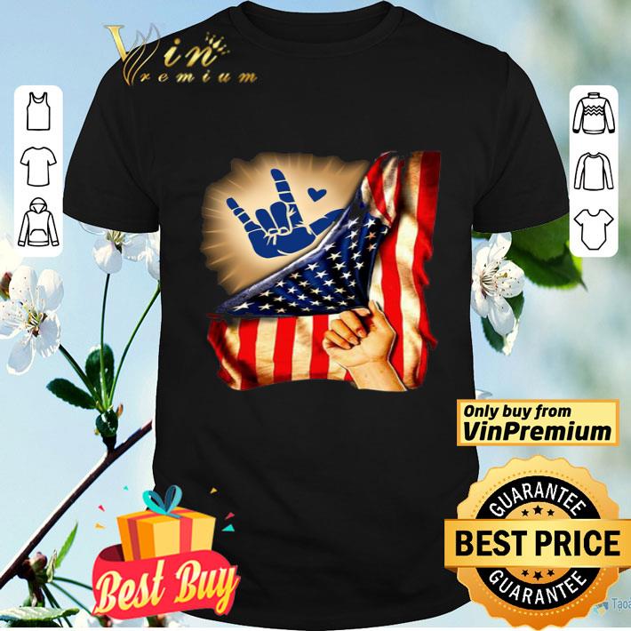 American Flag Hand Sign Language shirt
