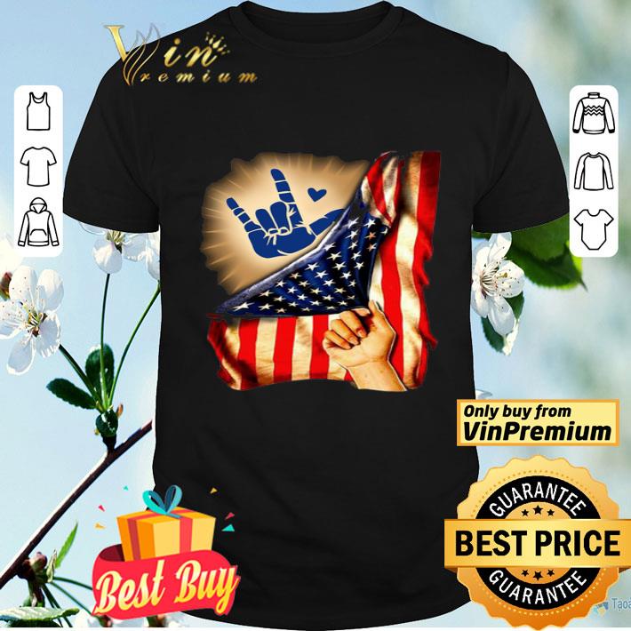 American Flag Hand Sign Language shirt