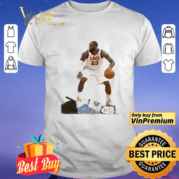 James Harden standing on police shirt