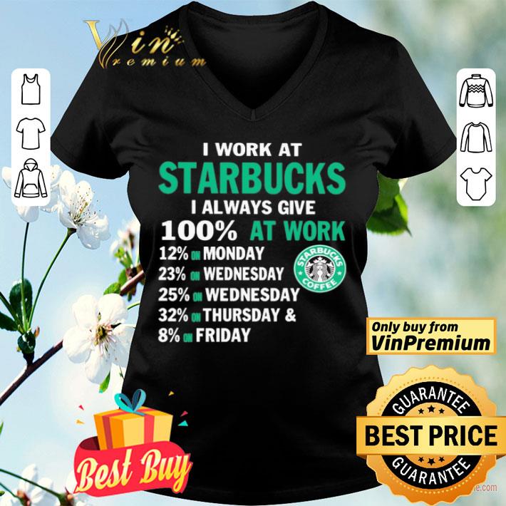 I work at Starbucks i always give 100 at work shirt