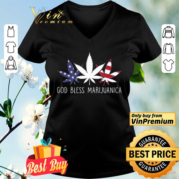 God Bless Marijuanica USA flag Weeds shirt