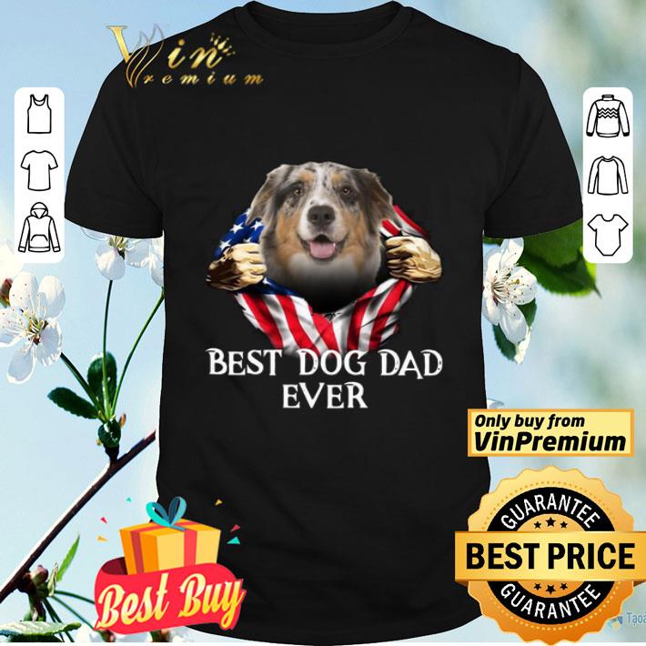 Blood Inside Me Australian Shepherd Dog American Flag Best Dog Dad Ever shirt