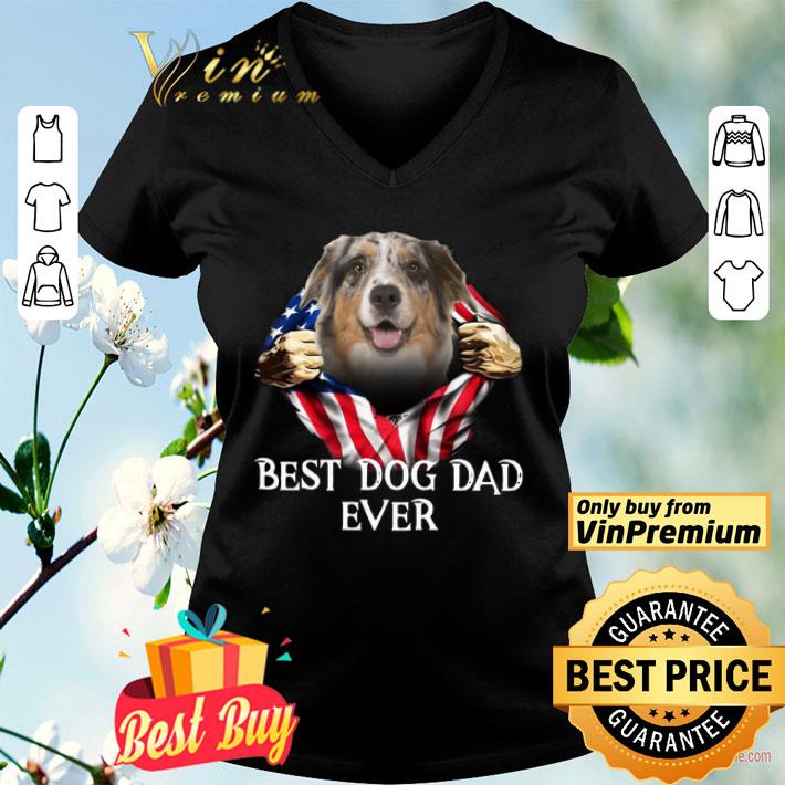 Blood Inside Me Australian Shepherd Dog American Flag Best Dog Dad Ever shirt