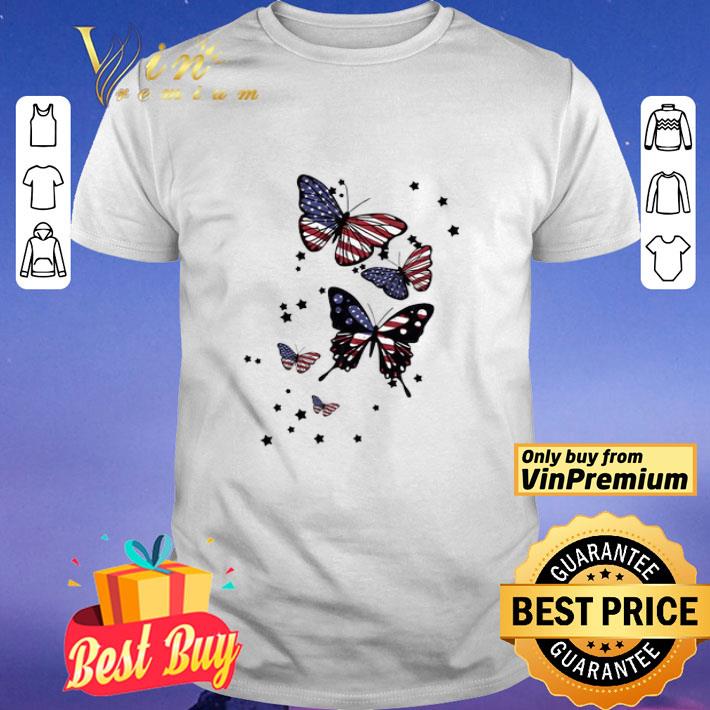 4th Of July Butterfly American Flag shirt