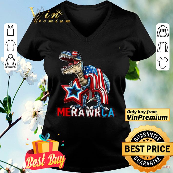 Merica T-Rex Dinosaur 4th of July American Flag shirt