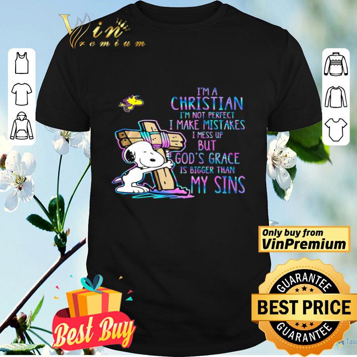 Snoopy Cross I'm A Christian I'm Not Perfect I Make Mistakes I Mess Up shirt