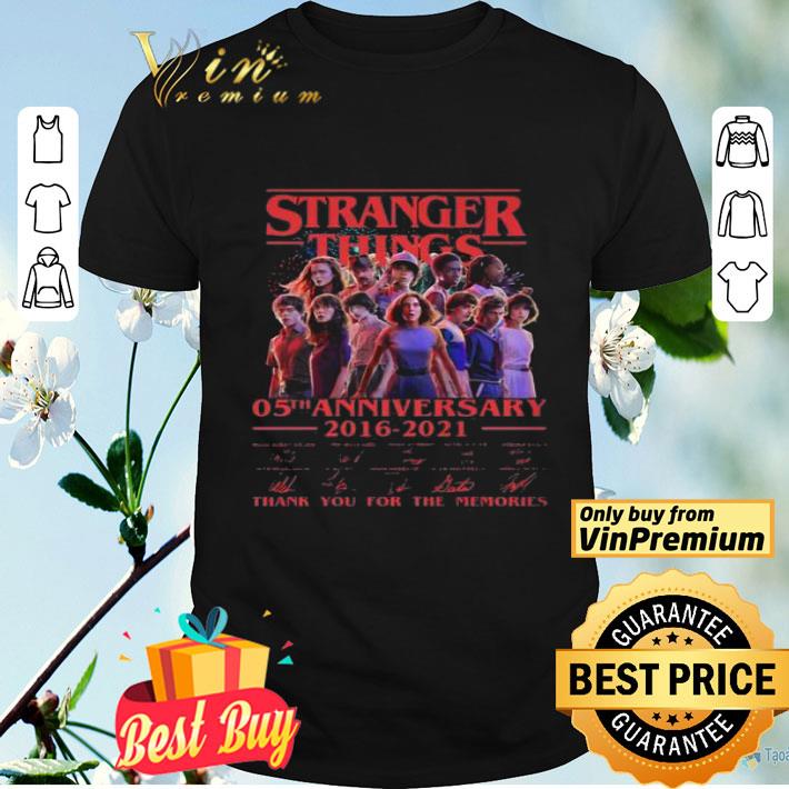 Stranger things 05th anniversary 2016 2021 thank you for the memories signatures shirt