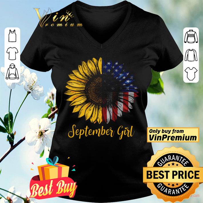 Sunflower American Flag September Girl shirt