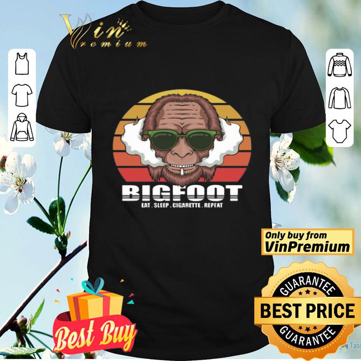 Bigfoot eat sleep cigarette repeat vintage shirt