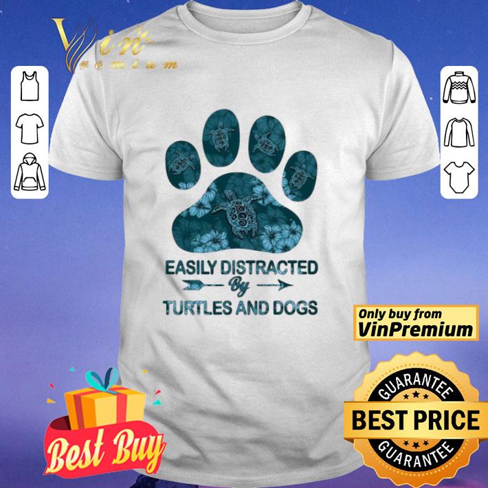 Easily Distracted By Turtles And Dogs Footprints shirt