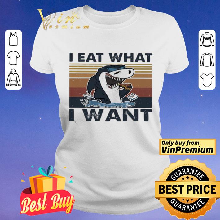 Shark i eat what i want pizza vintage shirt
