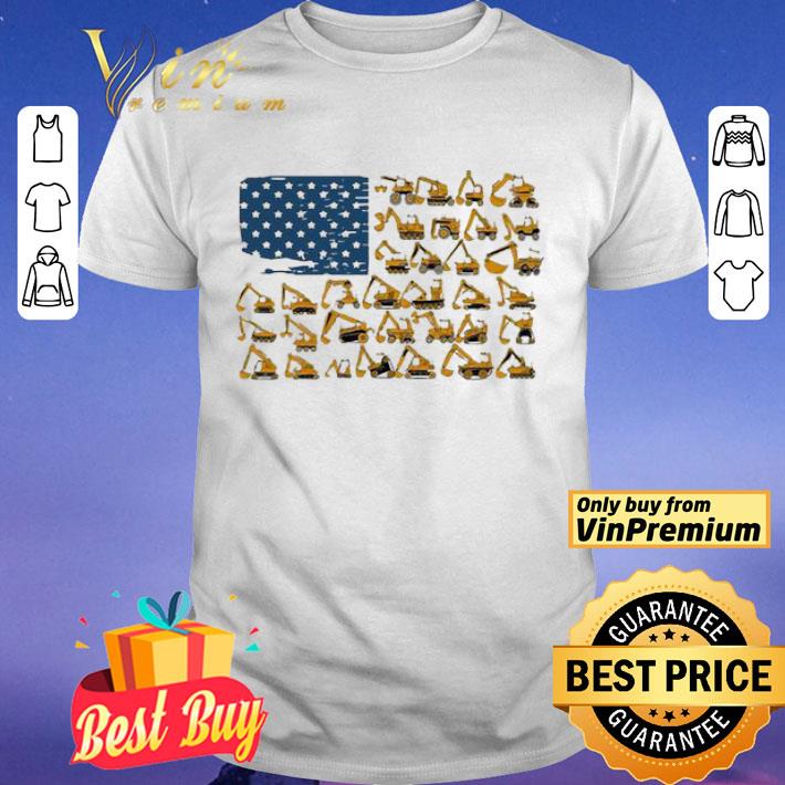 Farmer excavator american flag independence day shirt