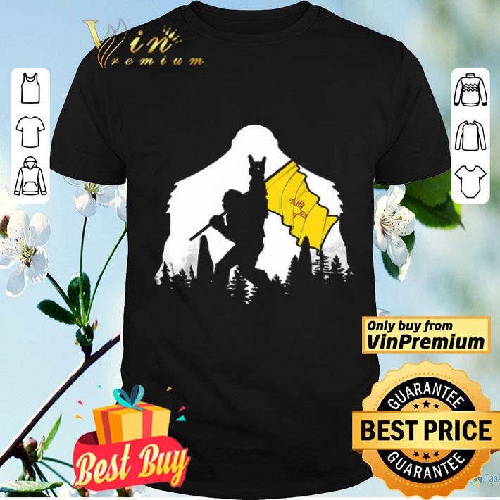 Bigfoot Rock N Roll New Mexico flag in the forest shirt