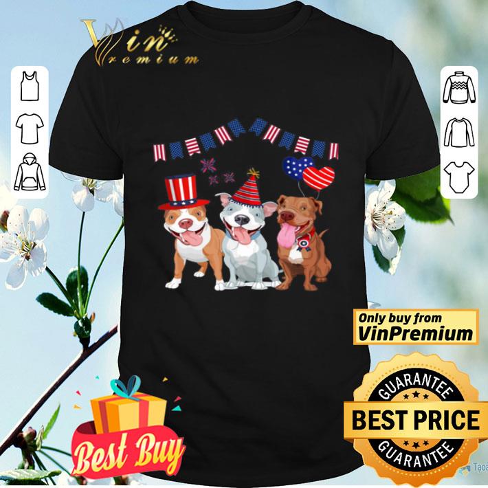 Pitbull Dogs Lover 4th Of July American Flag shirt