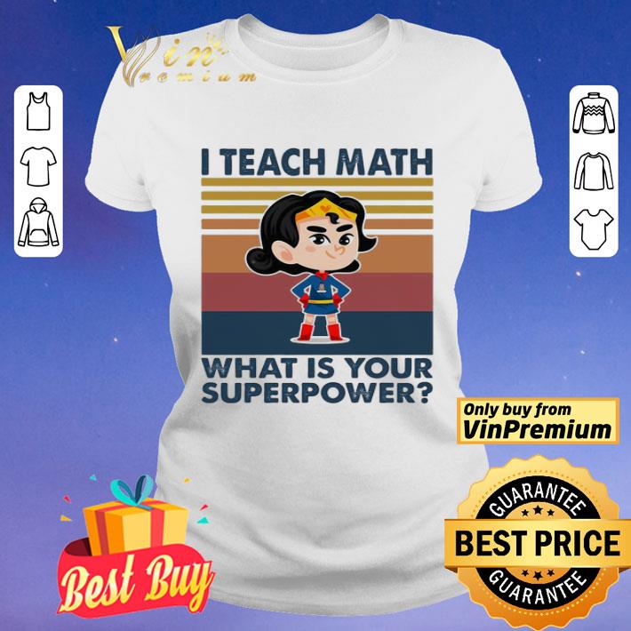 I TEACH MATH WHAT IS YOUR SUPERPOWER SUPERMAN VINTAGE RETRO shirt