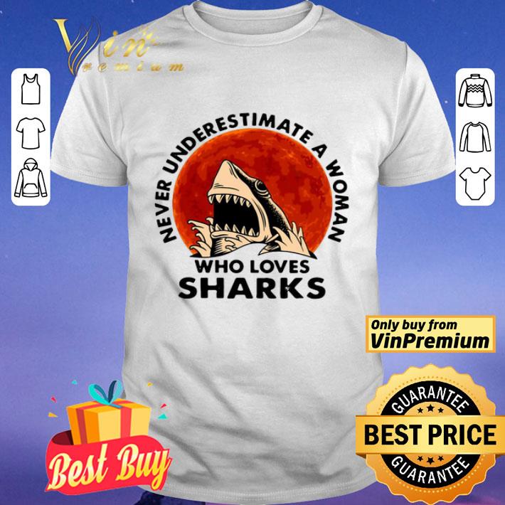 Never Underestimate A Woman Who Loves Sharks shirt