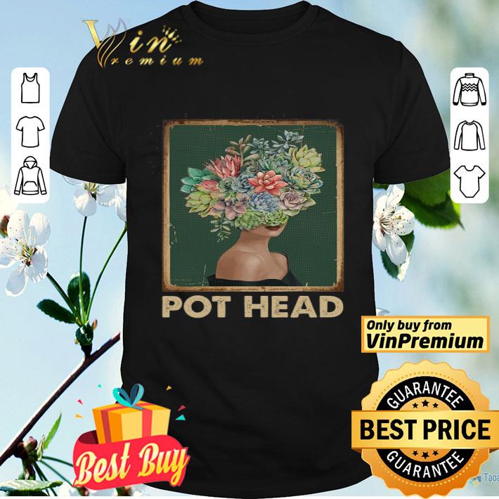 Girl Retro Green Pot Head Succulent Lady shirt