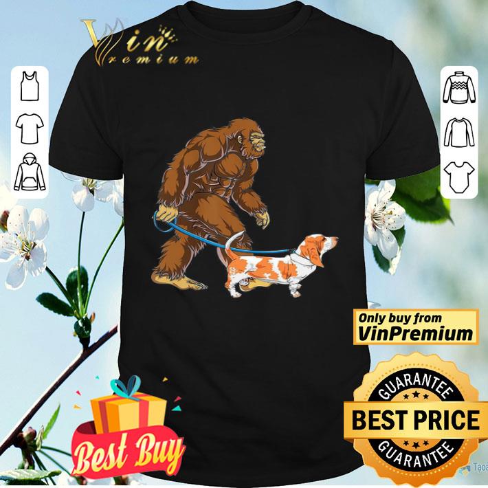 Bigfoot Sasquatch Walking Basset shirt