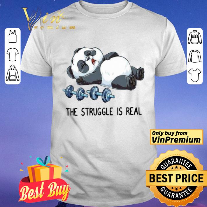 Panda The Struggle Is Real Bear Deadlift Funny Gym shirt